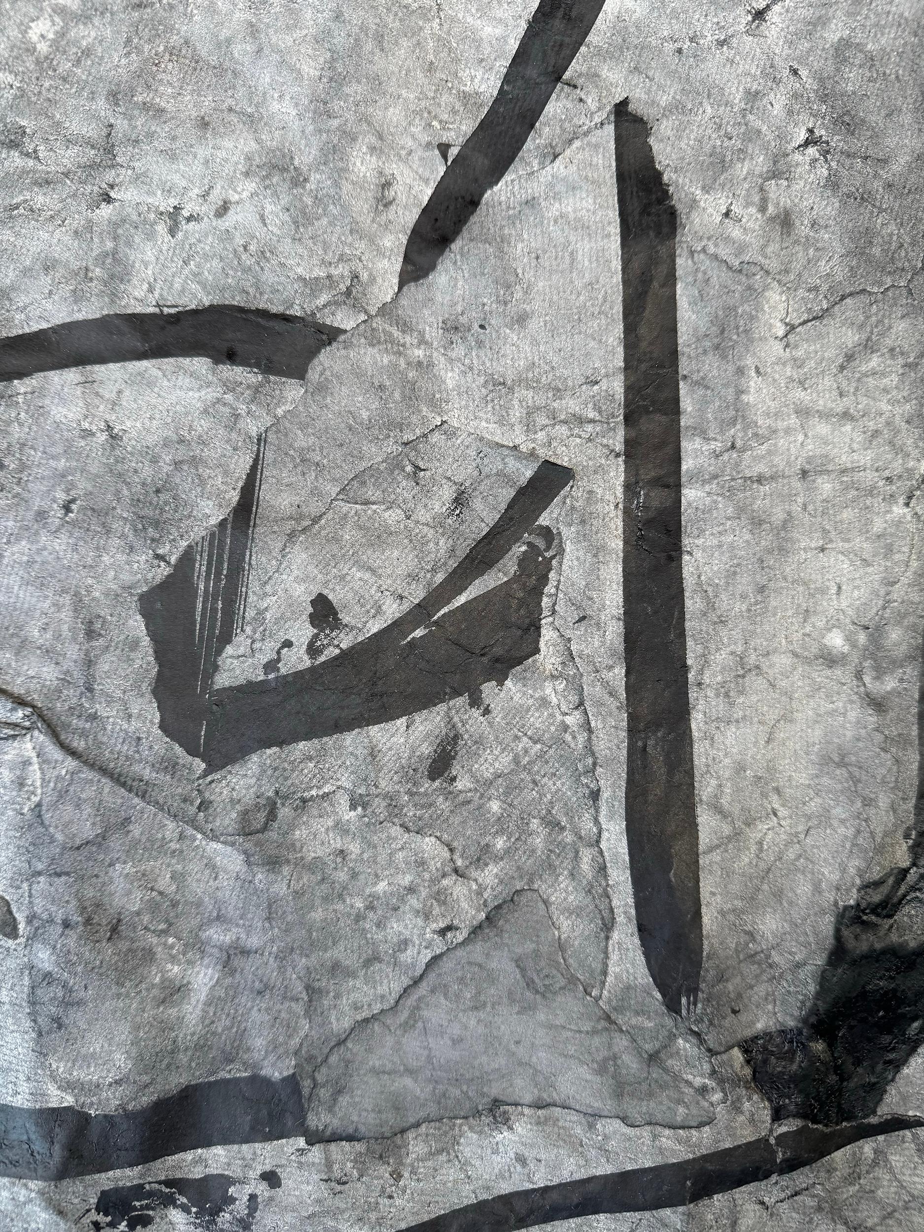 Fallen Angels Always Rise No. 2 a monotone fractured contemporary painting For Sale 2
