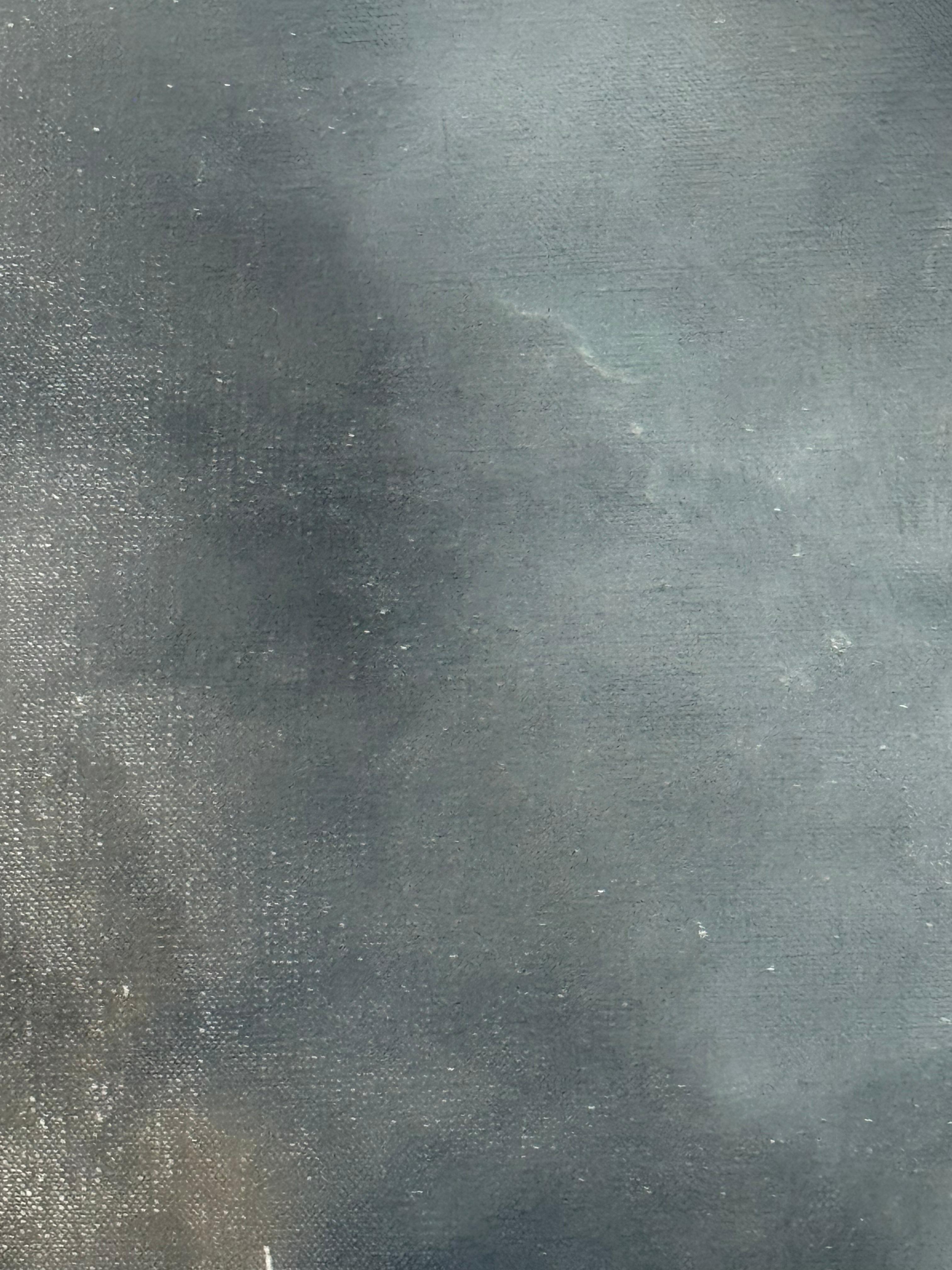 Magnifique peinture à l'huile avec des gris sombres et du mica par Katherine Filice en vente 11