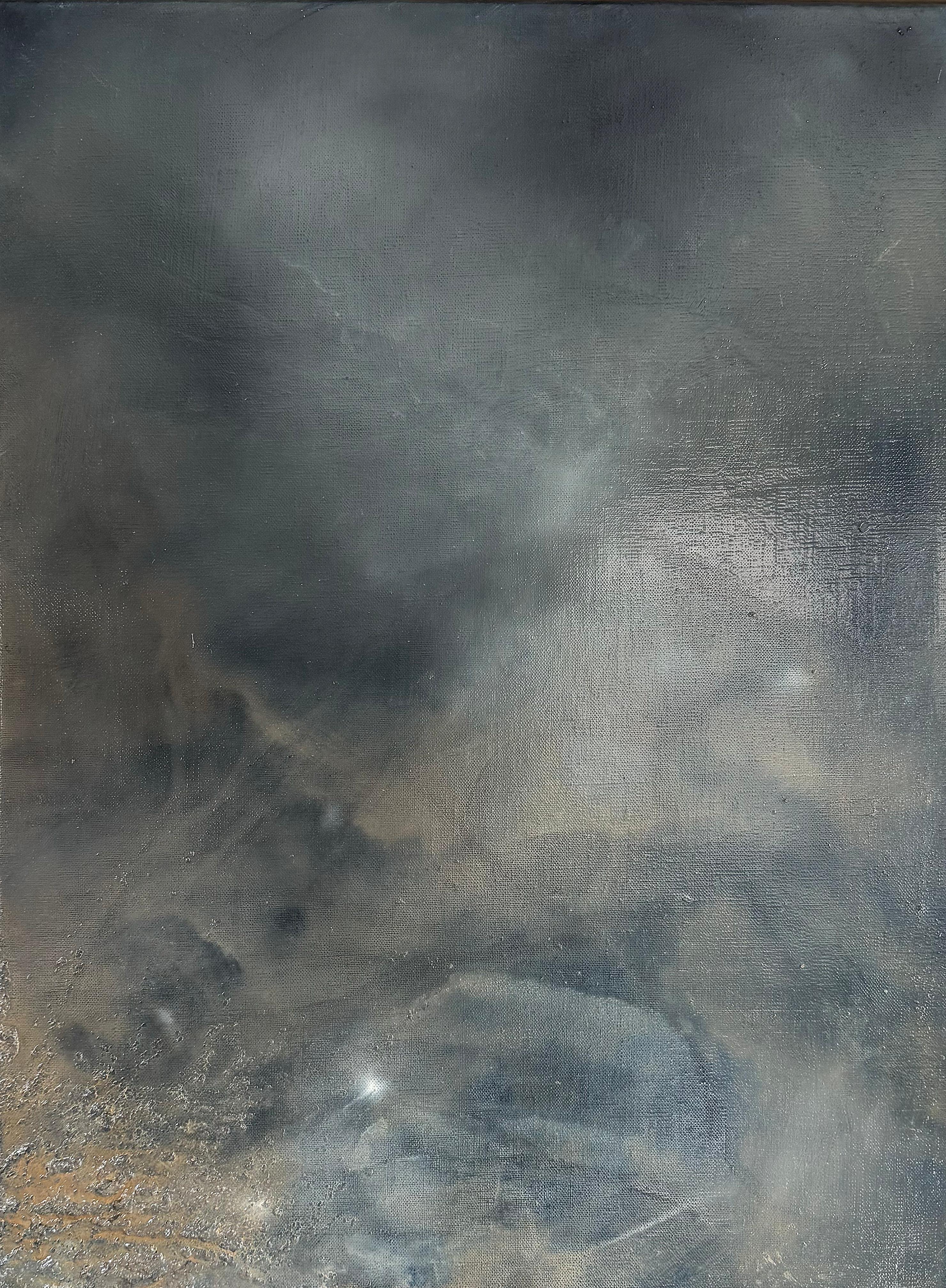 Echos in the Ether No. 2 (2025) est une œuvre lumineuse de Katherine Filice, exécutée à l'huile et au mica sur lin (24" × 18"). Cette pièce rayonne grâce à un jeu subtil de lumière, d'atmosphère et de résonance interne. Des brins de pigments et des