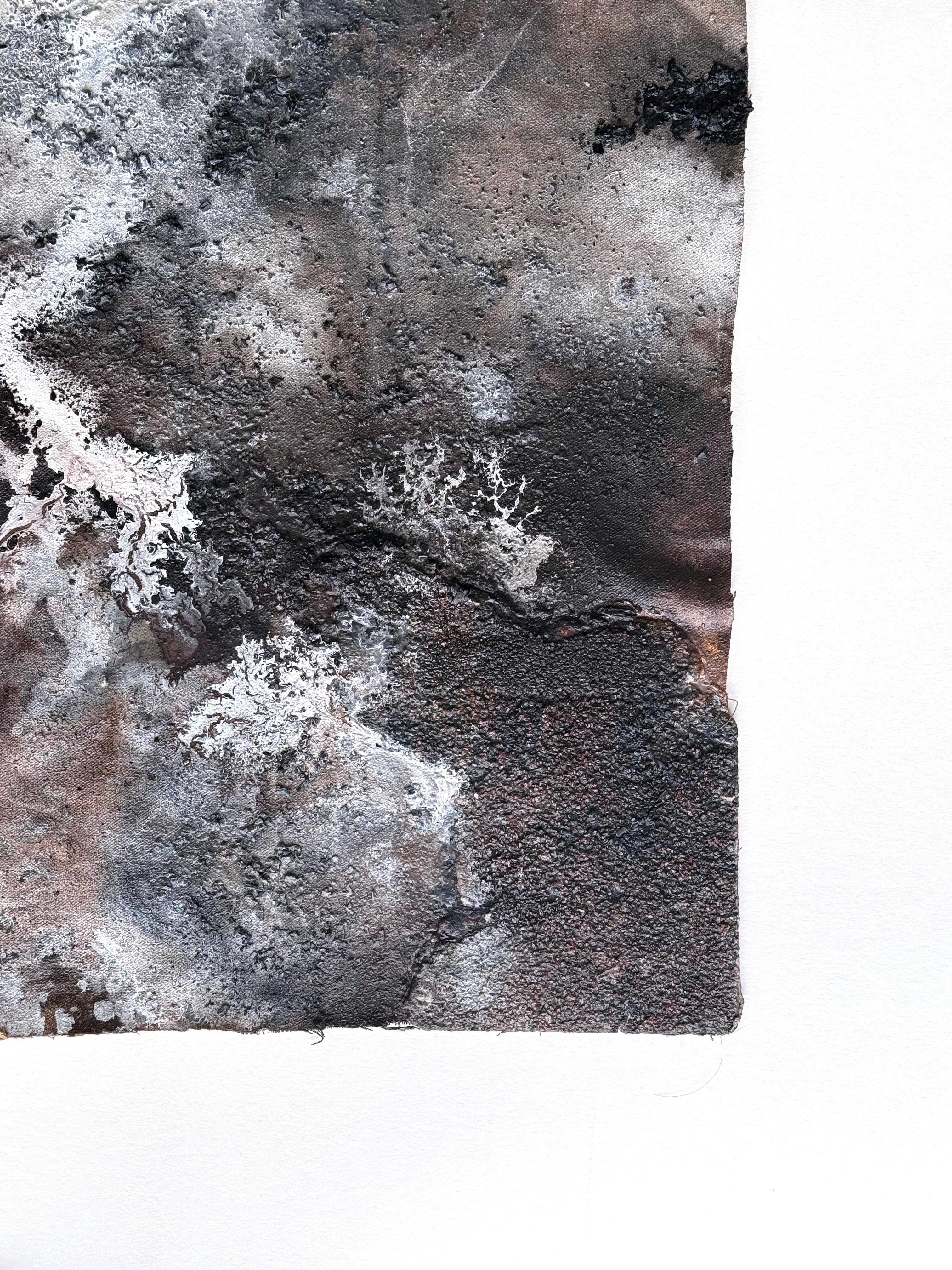 Moody Gray and Brown, Forest-Inspired Painting on Canvas by Katherine Filice For Sale 12
