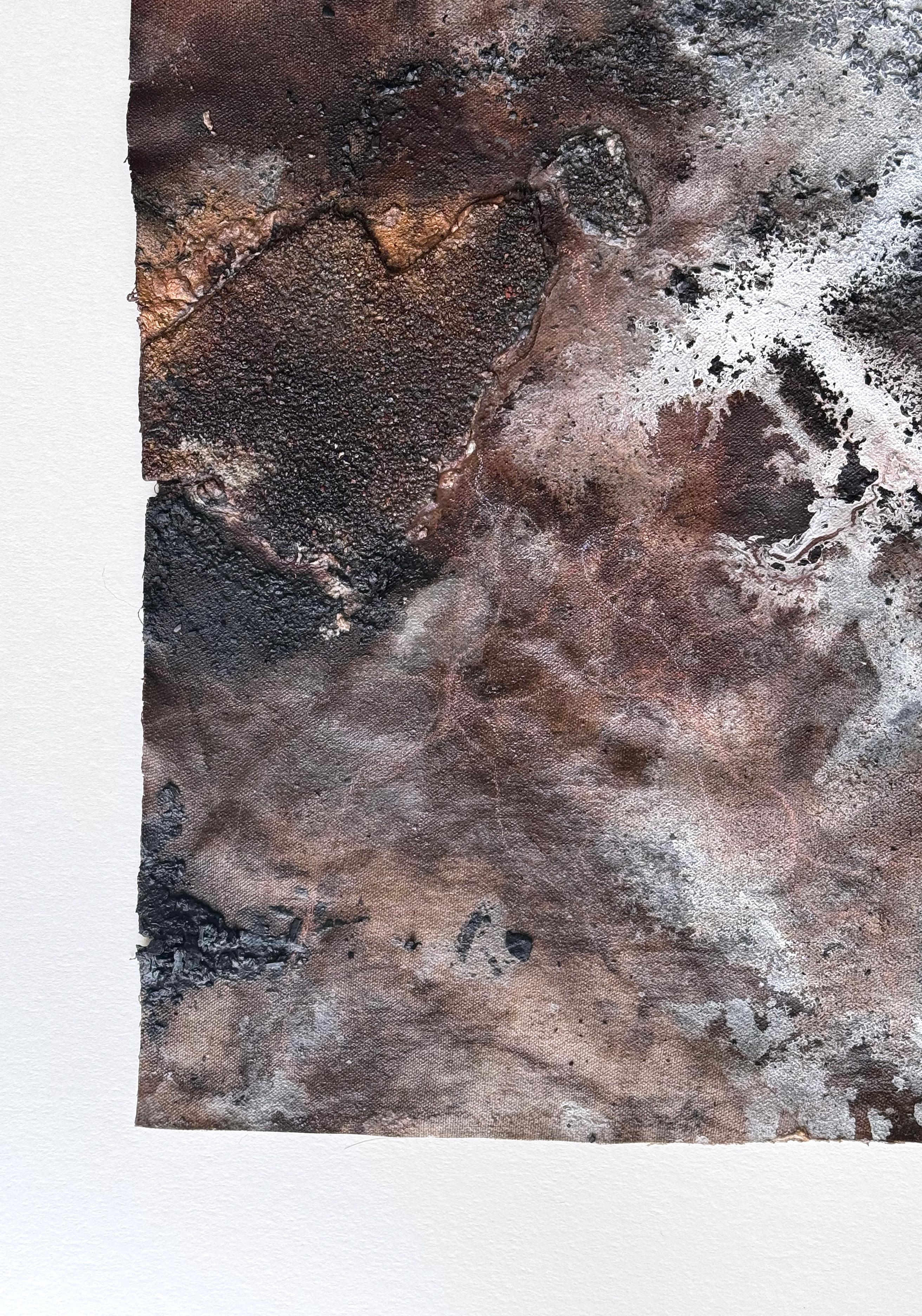 Moody Gray and Brown, Forest-Inspired Painting on Canvas by Katherine Filice For Sale 14