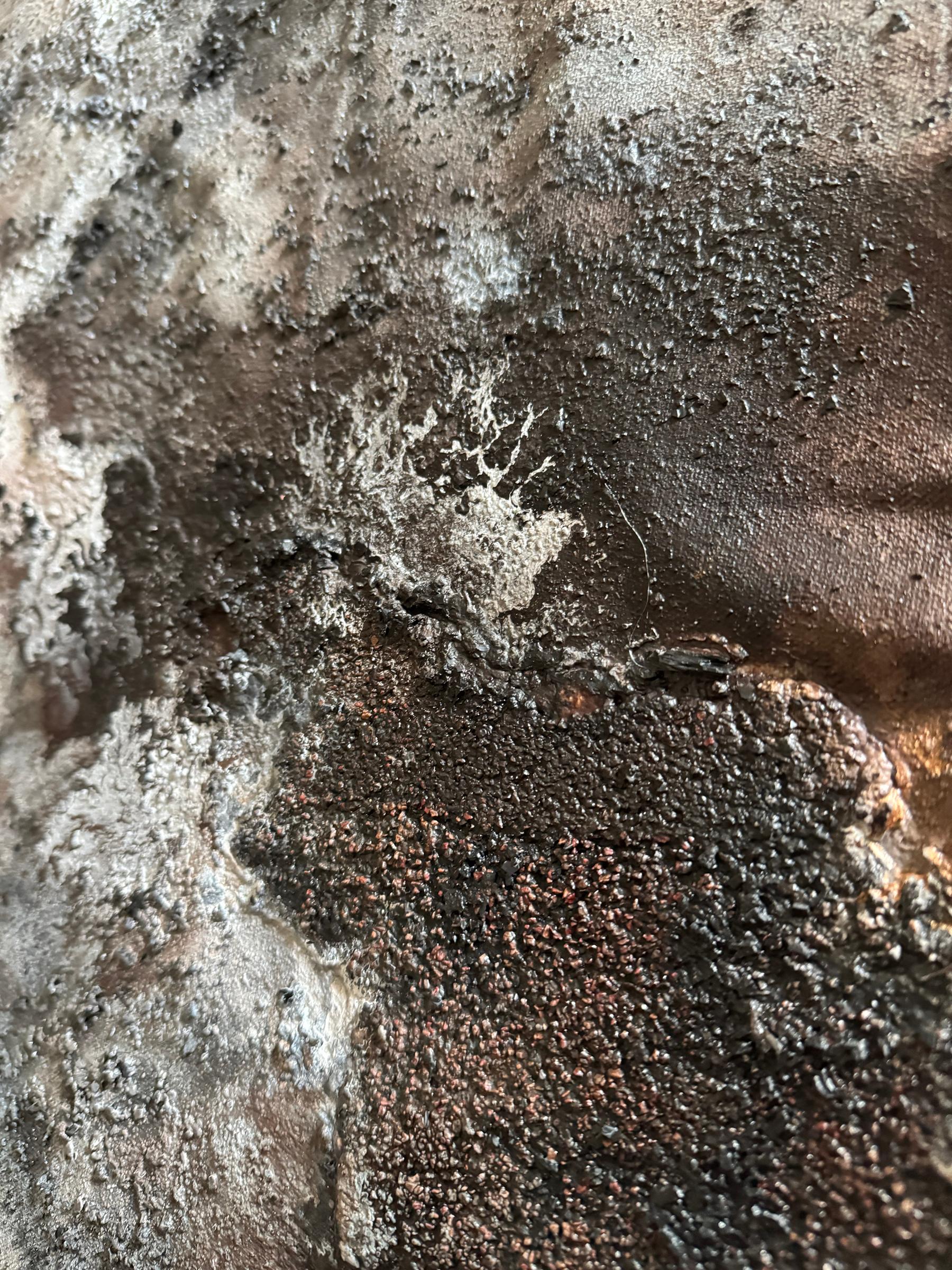 Moody Gray and Brown, Forest-Inspired Painting on Canvas by Katherine Filice For Sale 2