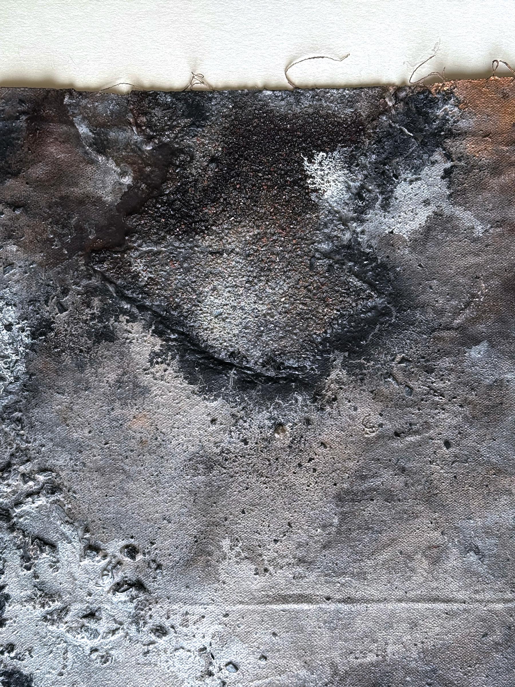 Moody Gray and Brown, Forest-Inspired Painting on Canvas by Katherine Filice For Sale 4