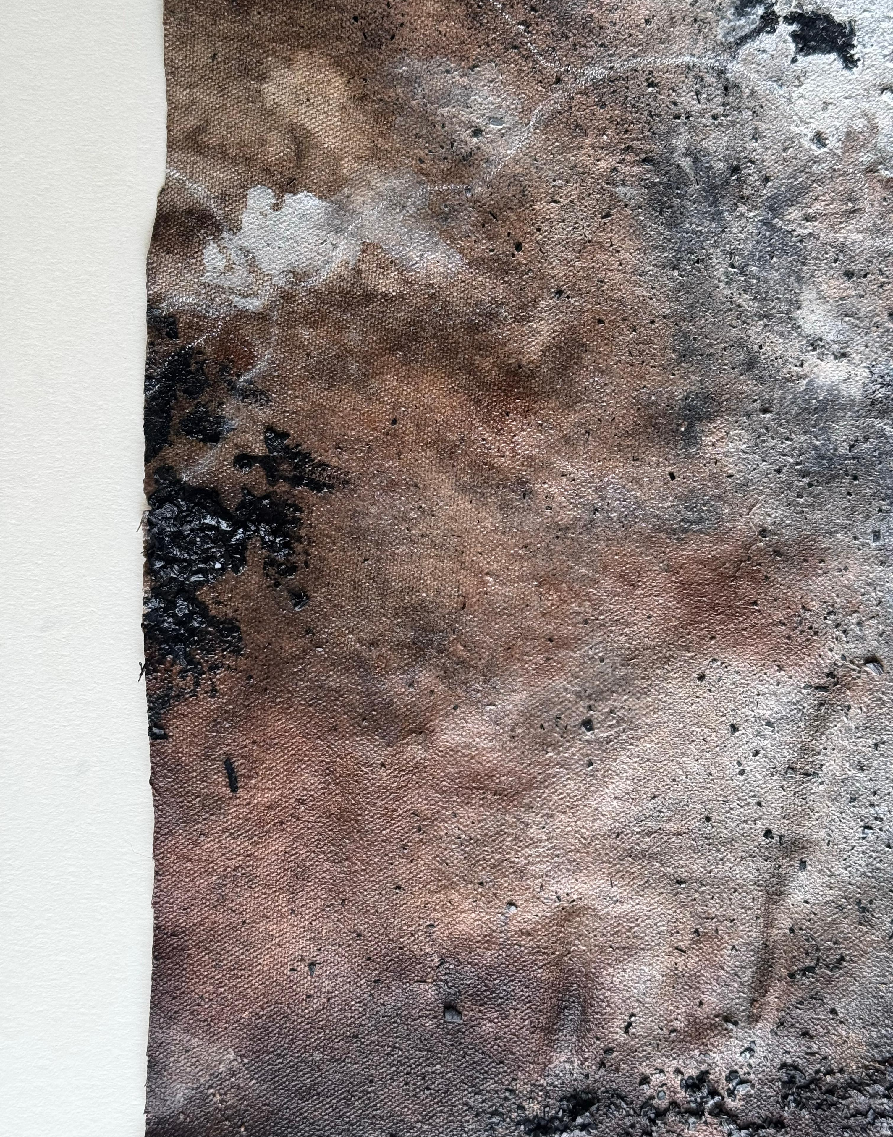 Moody Gray and Brown, Forest-Inspired Painting on Canvas by Katherine Filice For Sale 8