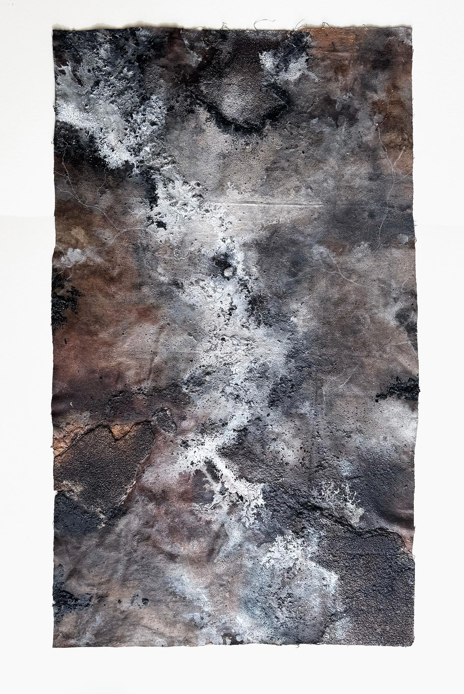 Moody Gray and Brown, Forest-Inspired Painting on Canvas by Katherine Filice For Sale 3