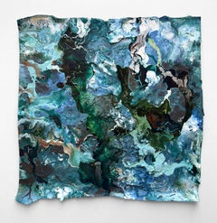 Shinrin Yoku An abstract painting featuring blue, brown and green.