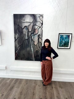 "The Edge of Heaven" Large Abstract Oil & Ink Canvas by Katherine Filice