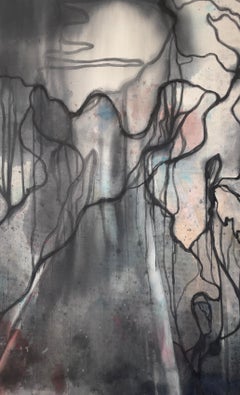 "The Edge of Heaven" Large Abstract Oil & Ink Canvas by Katherine Filice