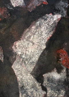 "El caer, el levantarse" Pintura grande con elementos de tierra de Katherine Filice