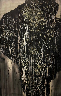The Forest Was on Fire No. 3 - Stunning Contemporary Abstract Painting (Black)