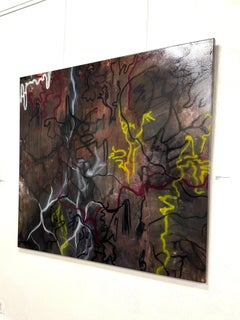 "The Memory of the Tallest Sugar Pine" A bold graffiti style abstract painting
