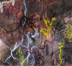 "Il ricordo del pino da zucchero più alto" Un audace dipinto astratto in stile graffiti