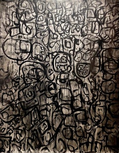 The Secret Language of the Forest No. 1 - Contemporary Painting Abstract Faces