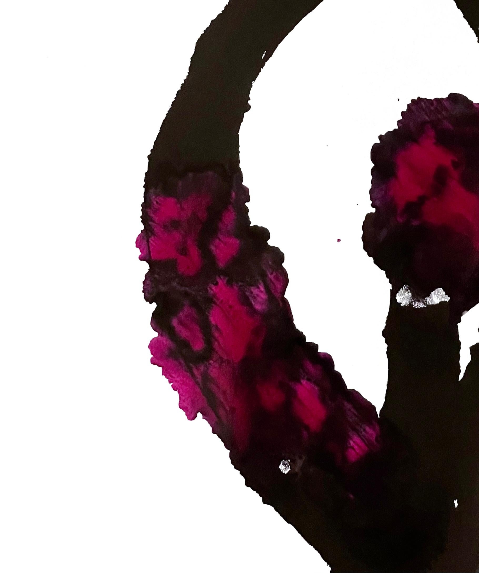 Title: What I Think I Know No. 12 – Black and Pink Ink Drawing by Filice (2021) - Contemporary Painting by Katherine Filice