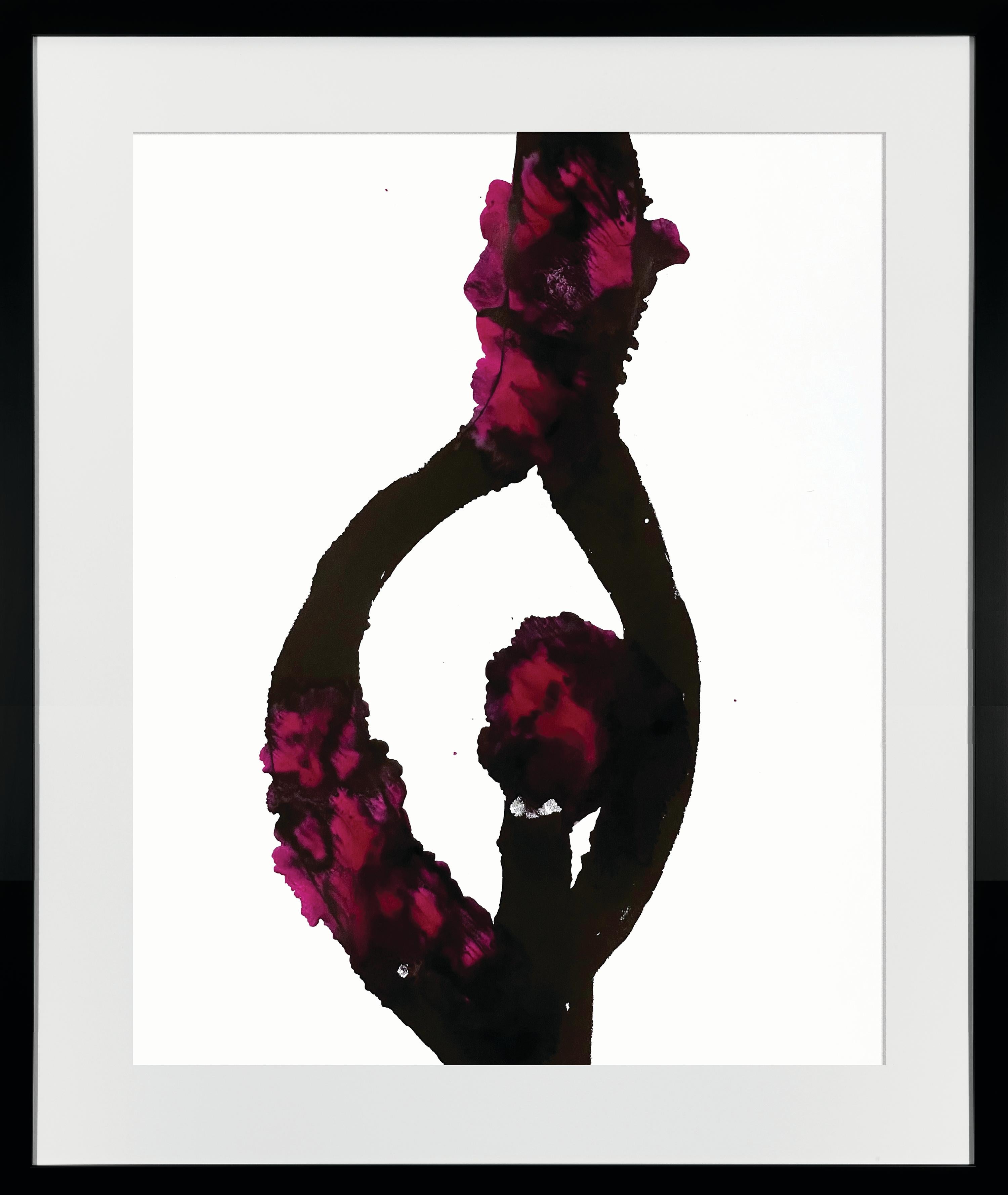 Title: What I Think I Know No. 12 – Black and Pink Ink Drawing by Filice (2021) For Sale 2