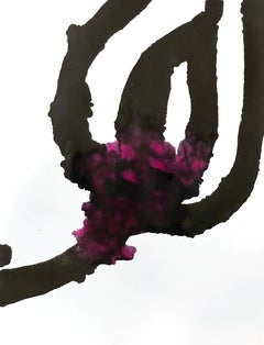 What I Think I Know No. 14 – Black and Fuchsia Ink Abstract by Filice (2021)