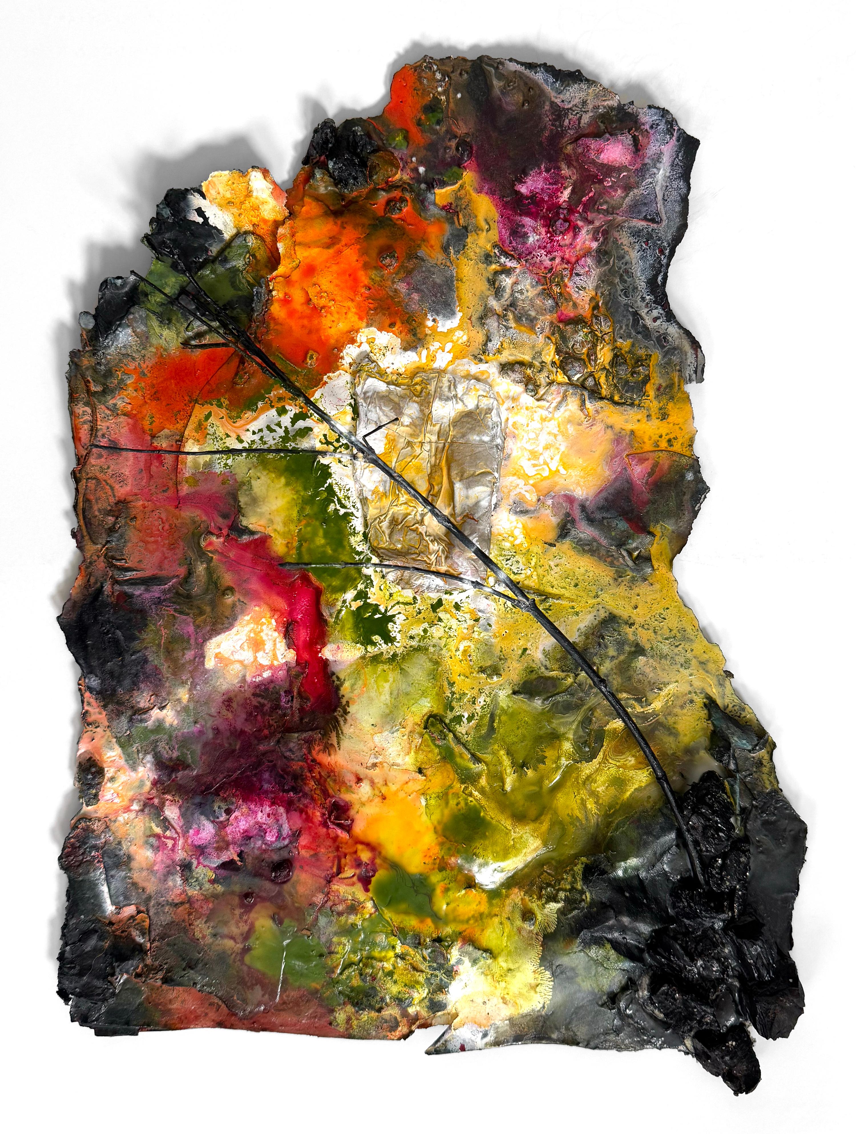 "Dove fioriscono i cinorrodi" Quadro dimensionale della foresta di Katherine Filice