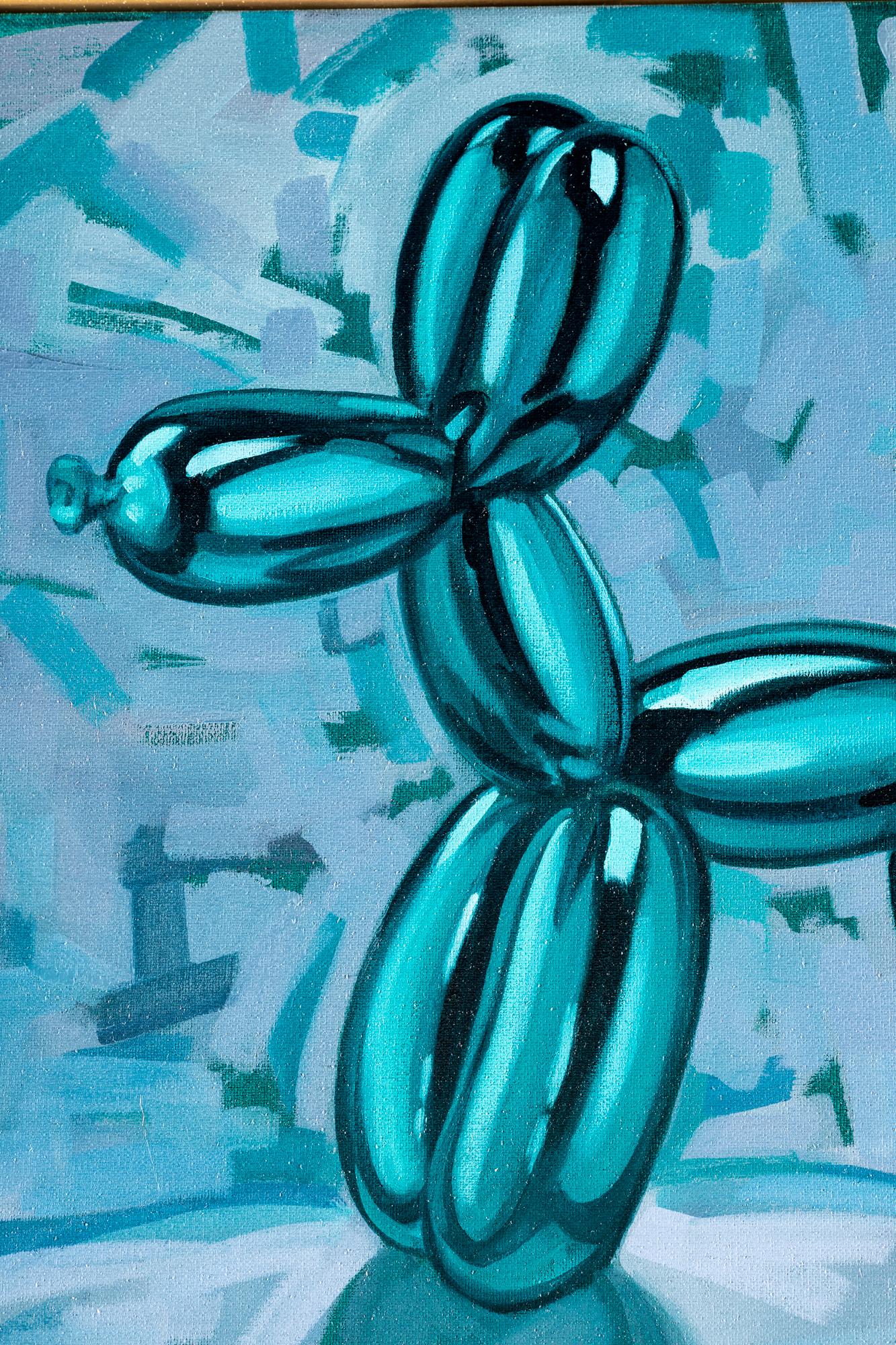 „Balloon Hund IV“, Ölgemälde auf Leinwand – Painting von Katherine Fraser
