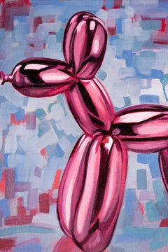 "Balloon Dog V" Framed Pink Balloon Animal