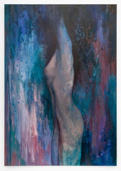 "Becoming", Colorful Nude Oil Contemporary Painting on Canvas