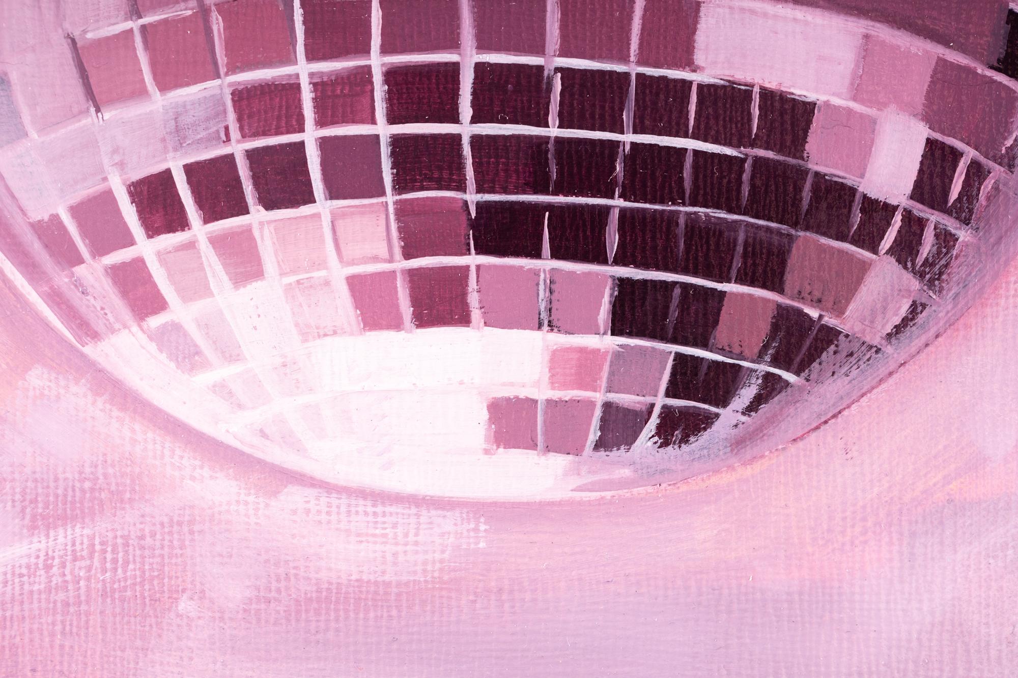 disco ball painting pink