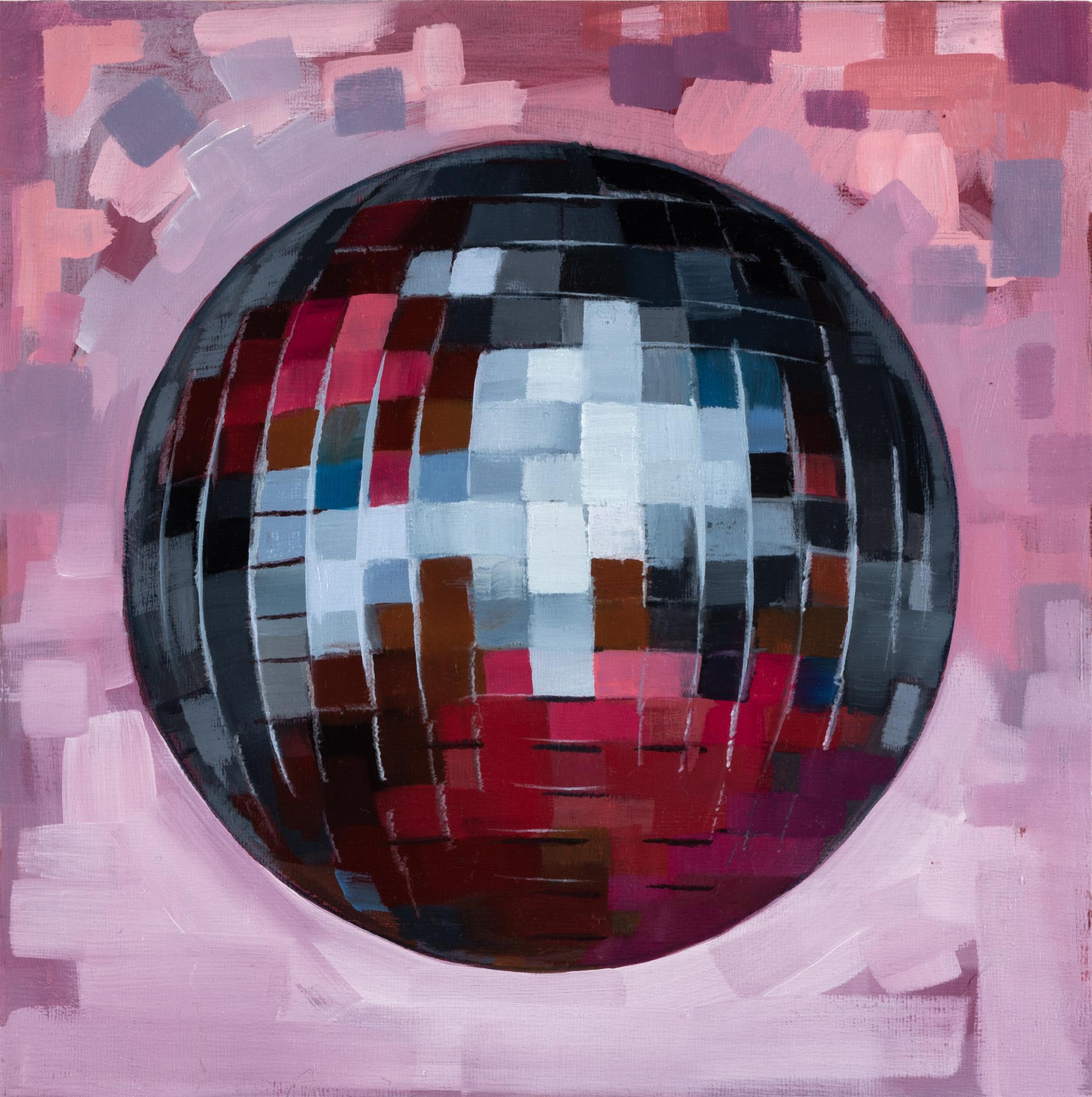 Katherine Fraser Still-Life Painting - "Disco Ball IX" Oil on panel