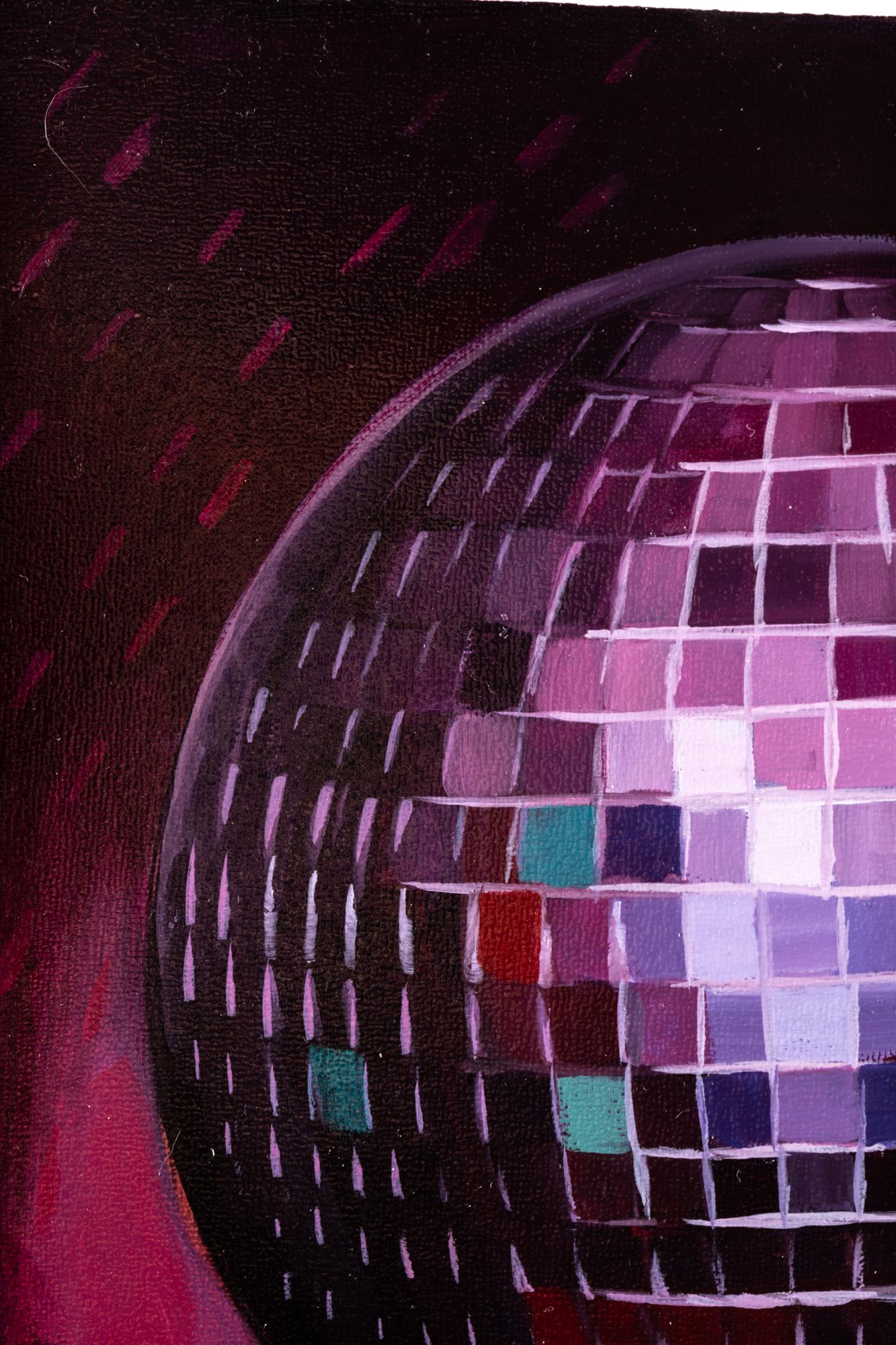 disco ball oil painting