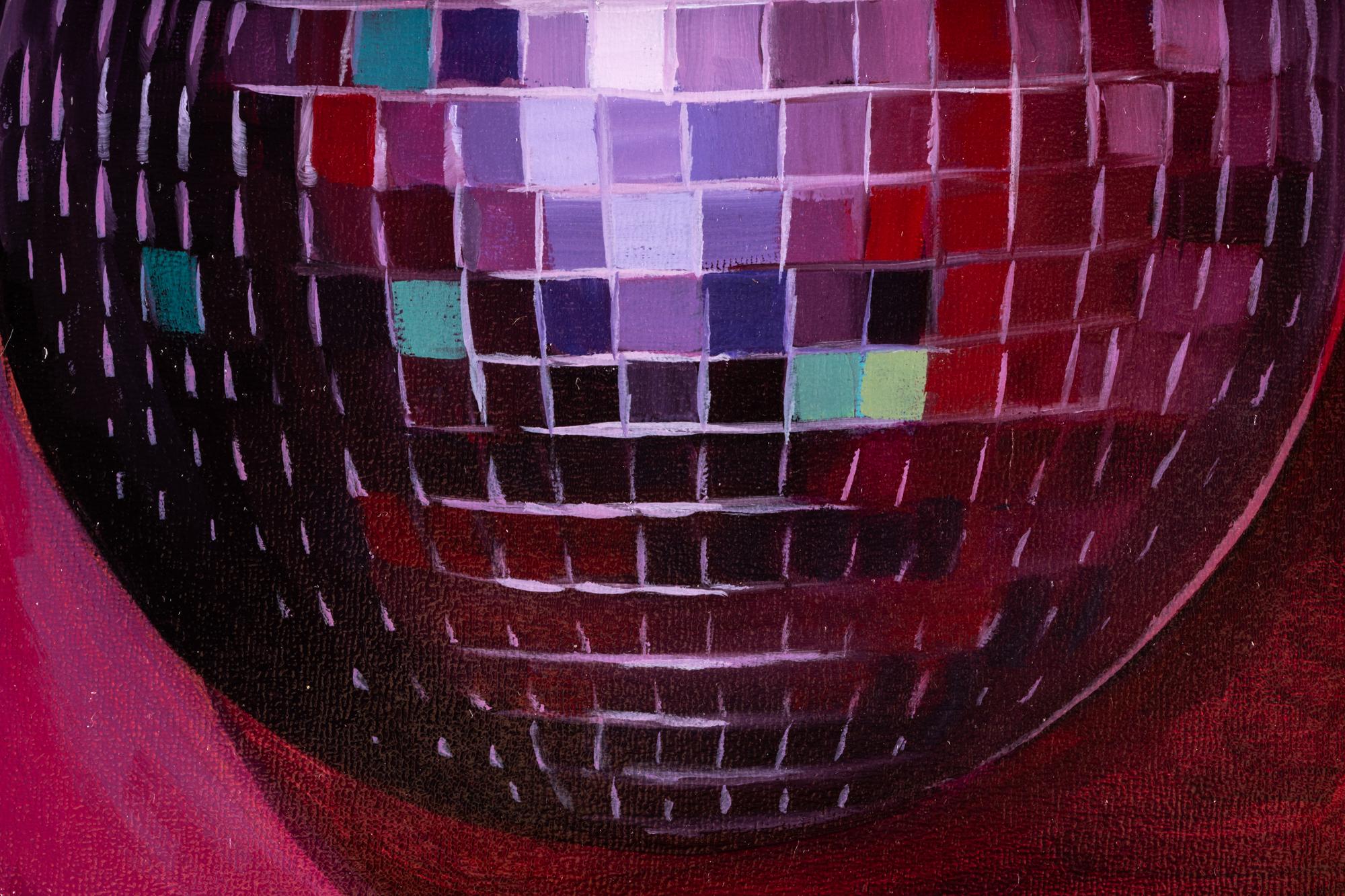 purple disco ball painting
