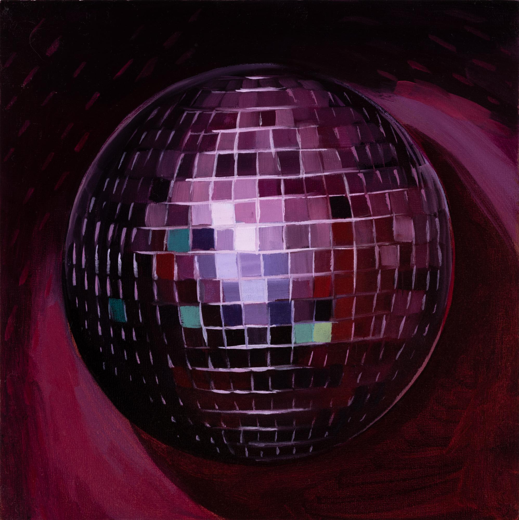 Katherine Fraser Still-Life Painting - "Disco Ball VIII" Oil on panel
