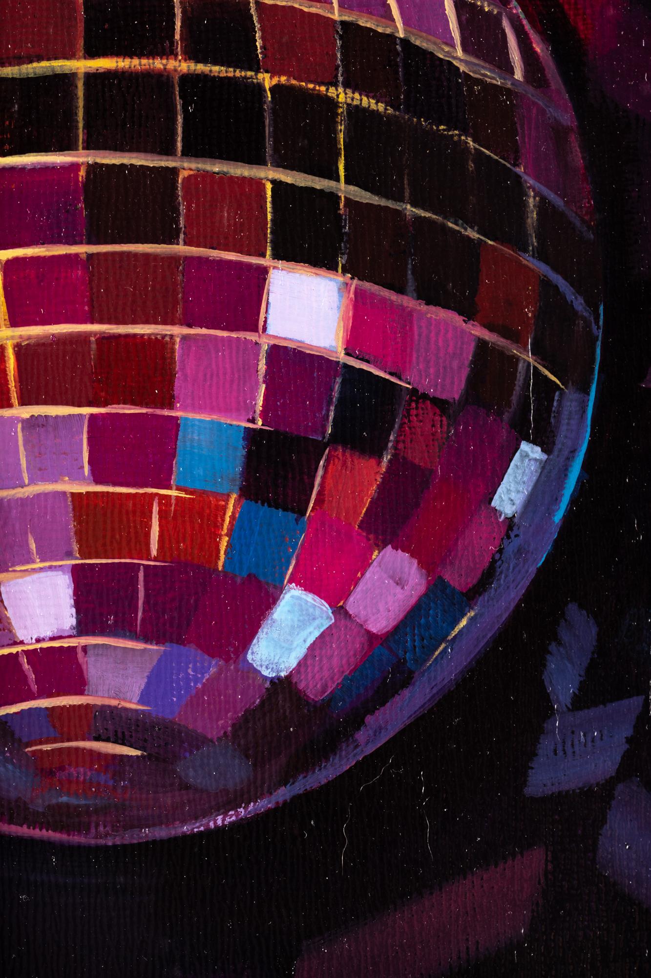 two piece disco ball painting