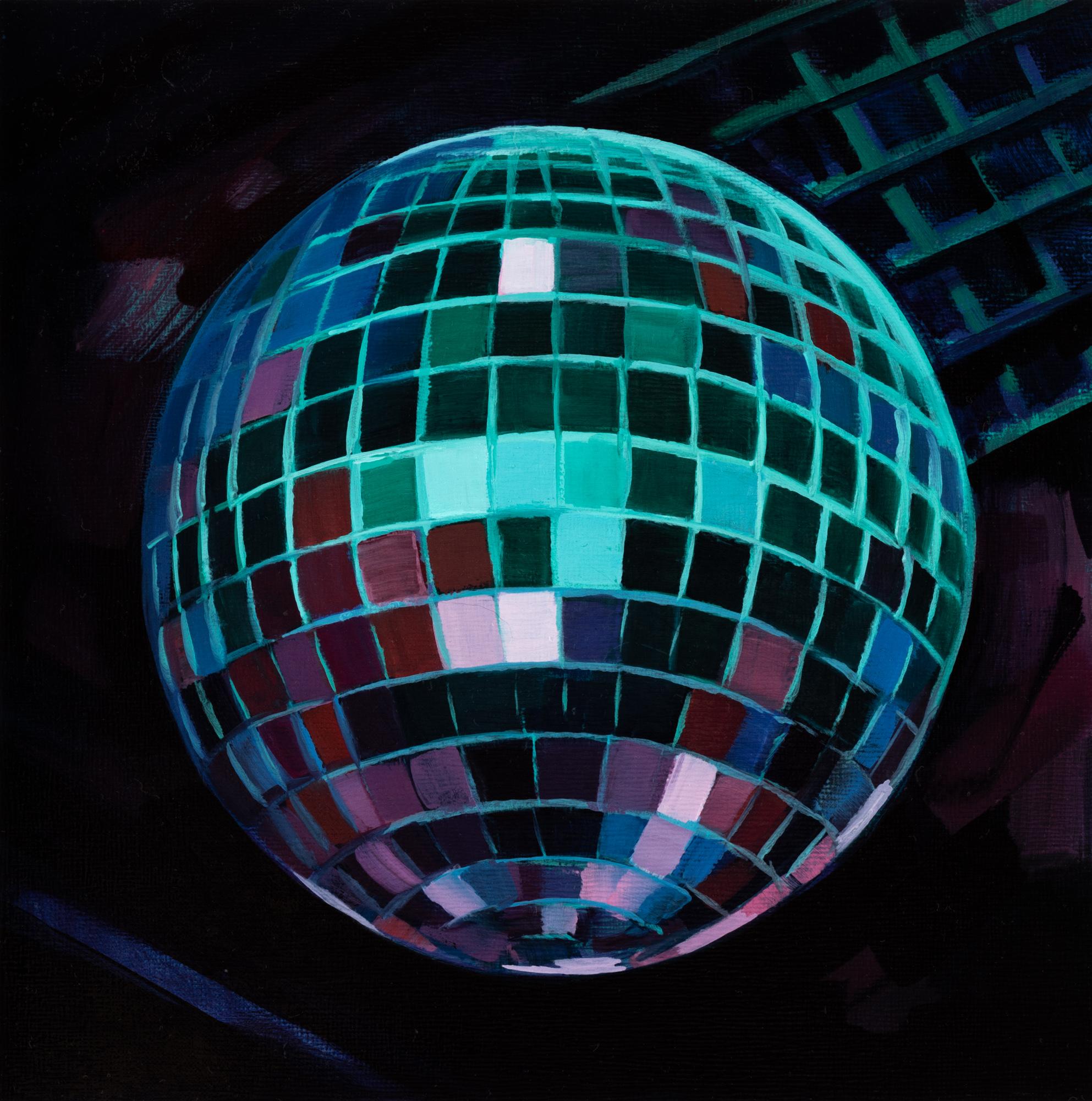 Katherine Fraser Still-Life Painting - "Disco Ball XIV" Oil on panel