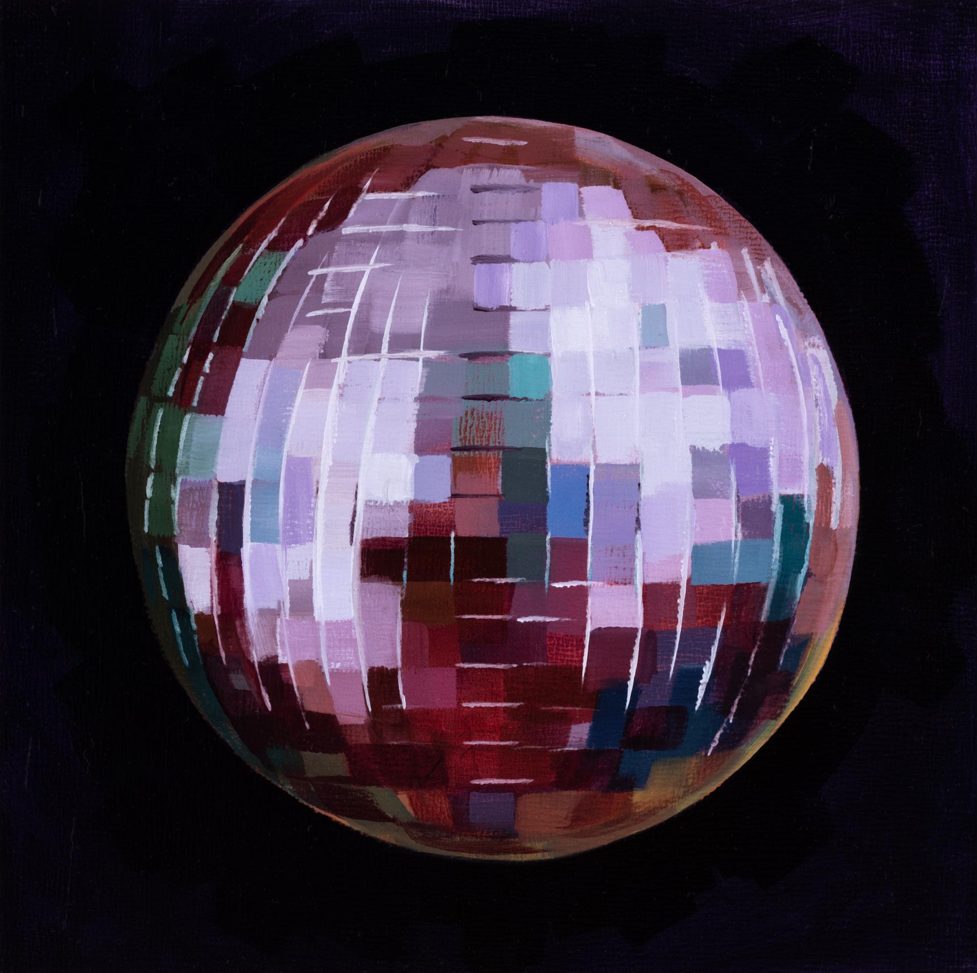 Katherine Fraser Still-Life Painting - "Disco Ball XVI" Oil on panel