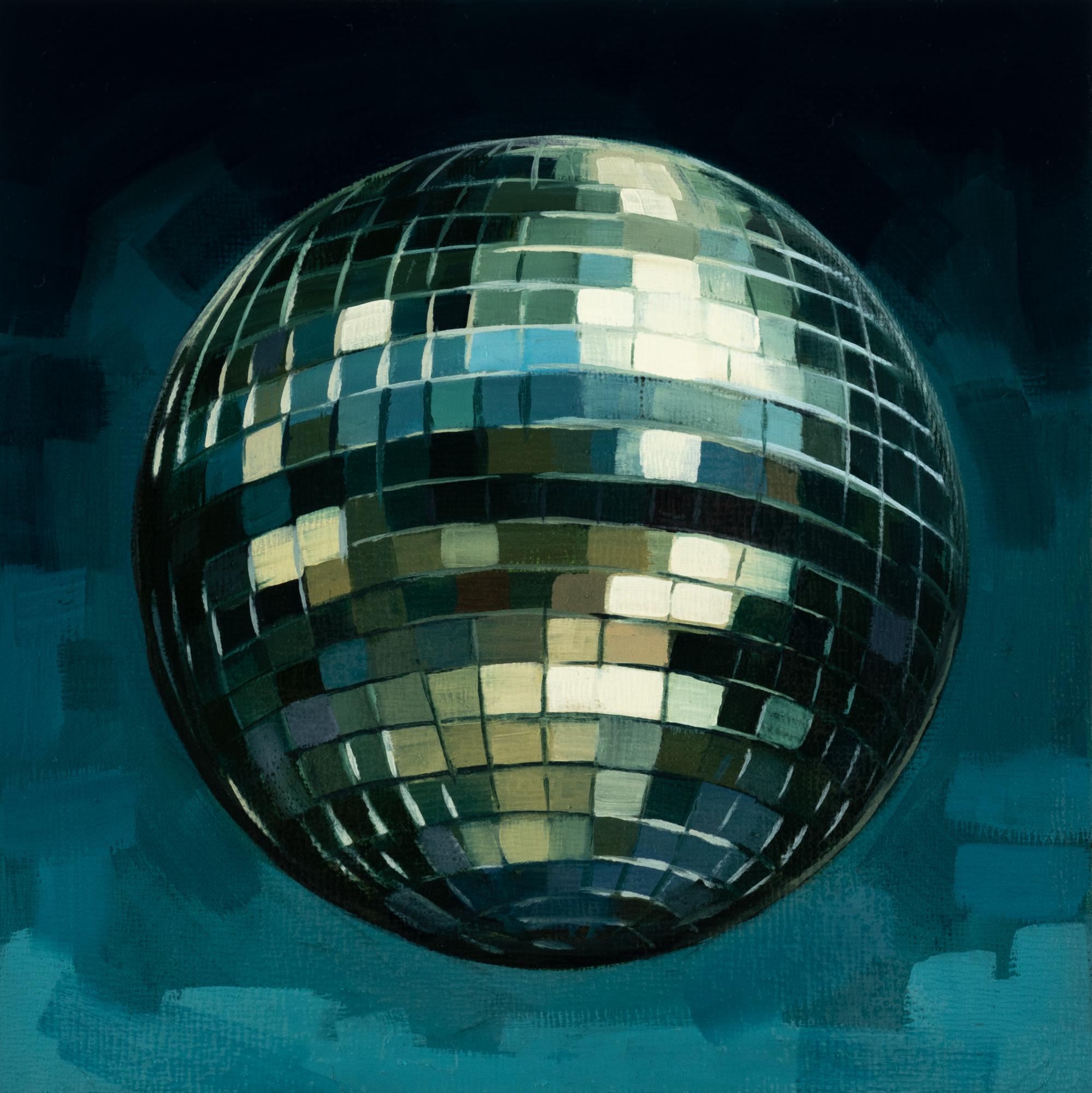 Katherine Fraser Still-Life Painting - "Disco Ball XVIII" Oil on panel