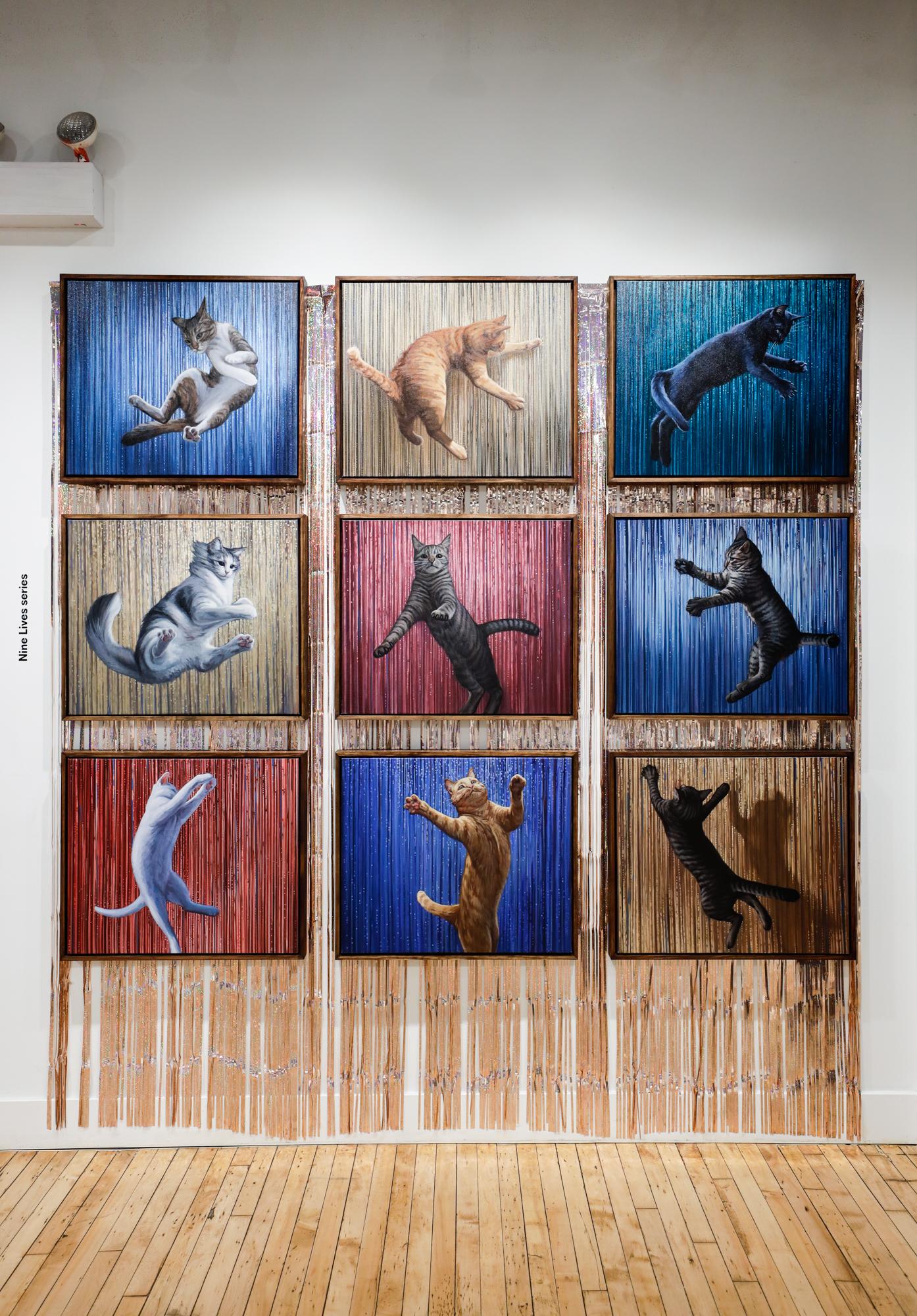 Huile sur toile « Nine Lives IX » en vente 3