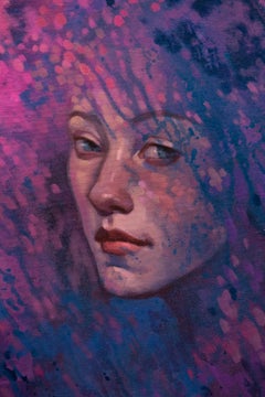 "Opening Doors" Purple and Pink Splatters with Portrait