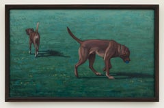 "Pup & Hand" Contemporary Dog Portraits with Ball in Field