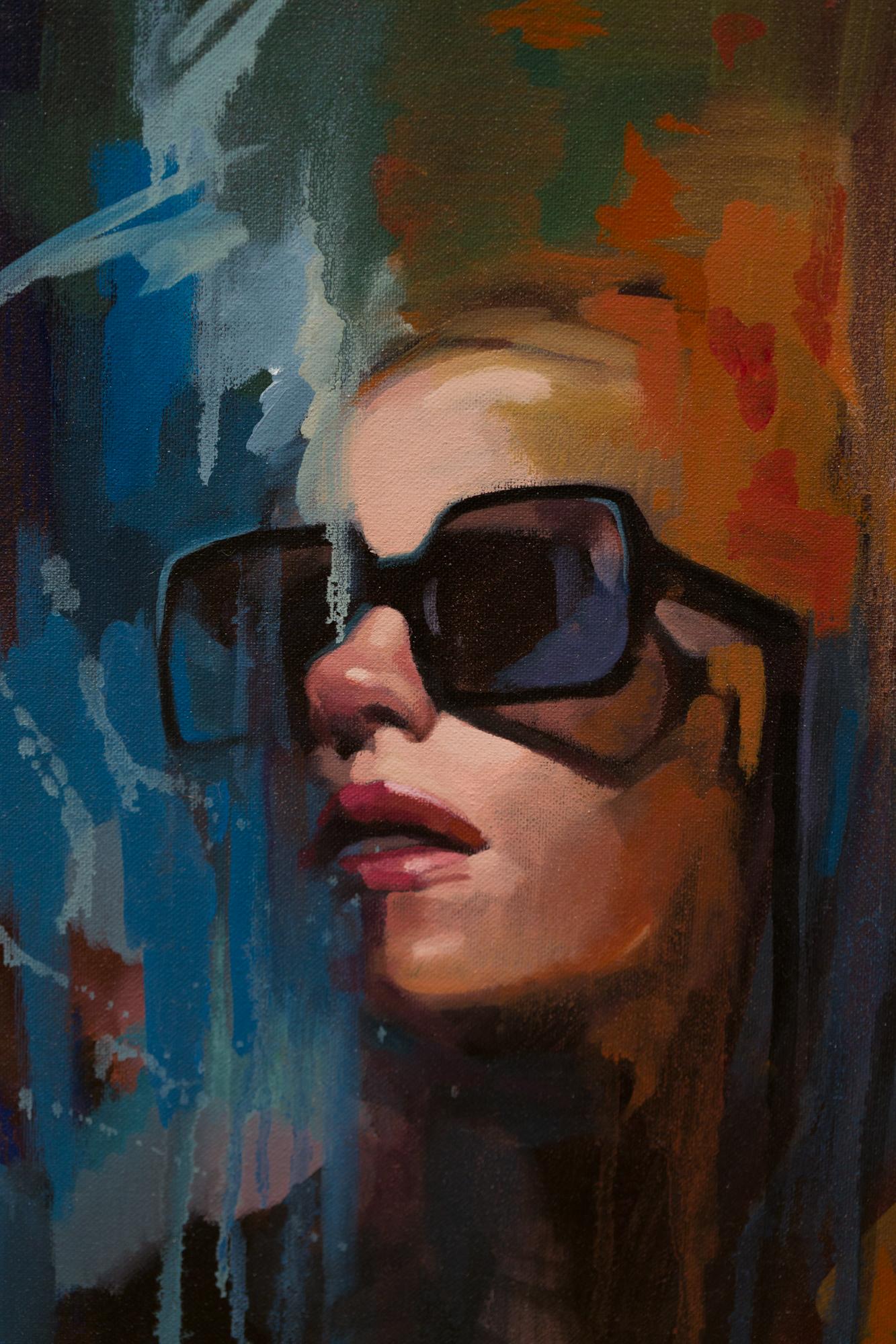 Portrait de lunettes de soleil de mode 