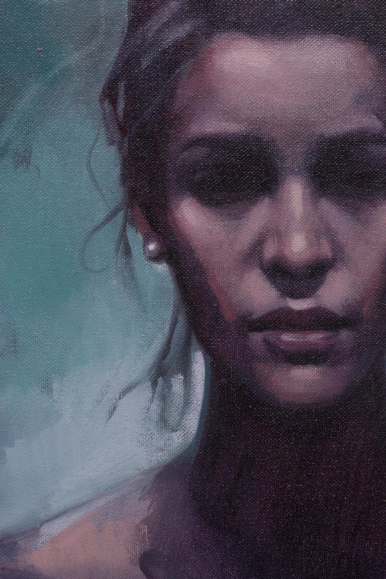 The Doubting Mind - Black Portrait Painting by Katherine Fraser