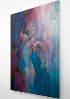 "What Was Always There", Nude Abstract Colorful Oil Painting on Canvas