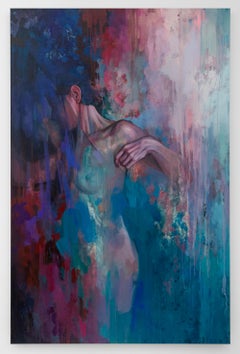 "What Was Always There", Nude Abstract Colorful Oil Painting on Canvas