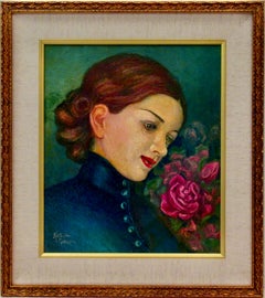 Vintage Woman with Roses
