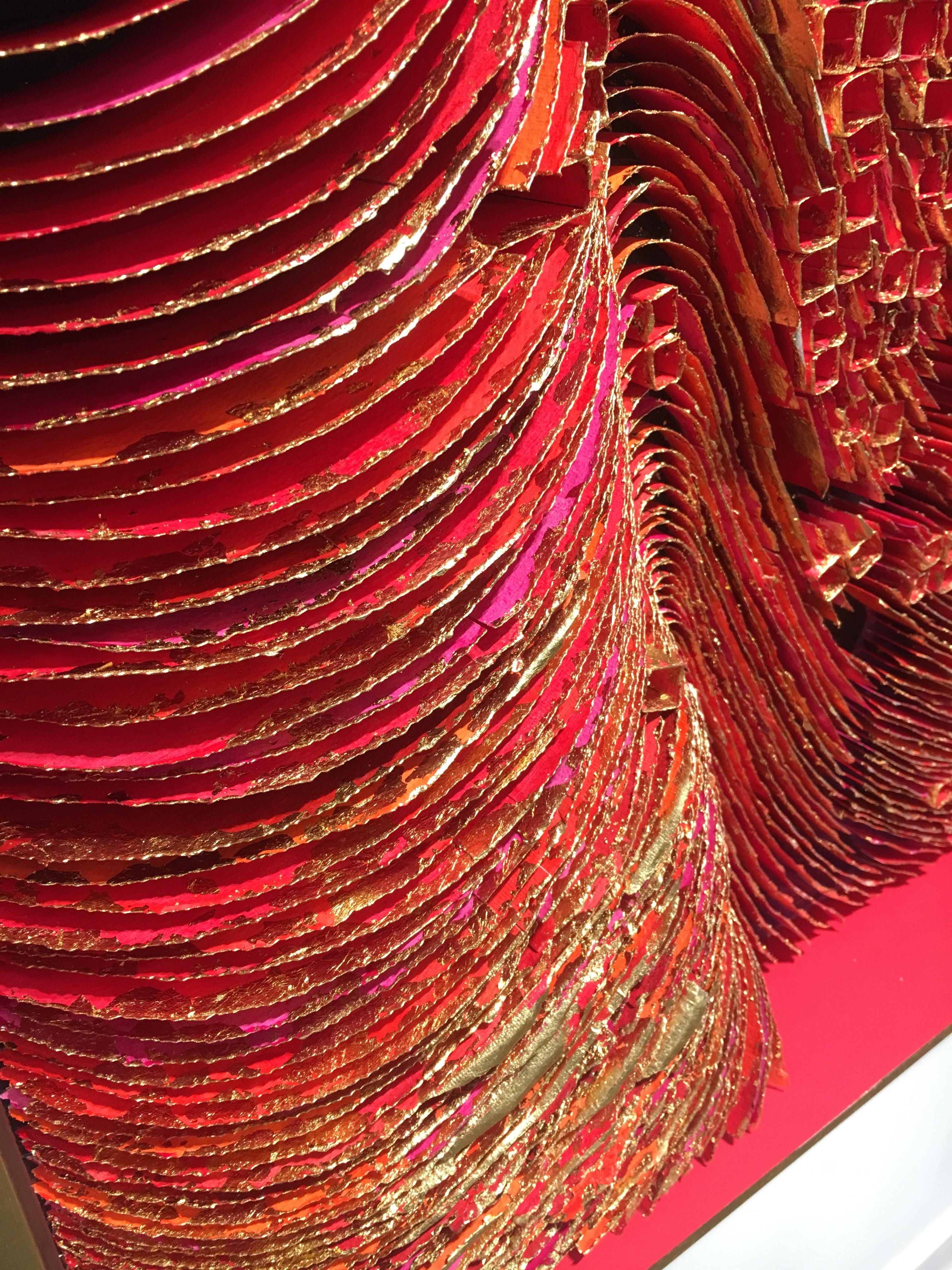 Contemporary, Mixed Media, Sculpture, Hand Made, Paper, Gold Leaf, Birch Wood 2