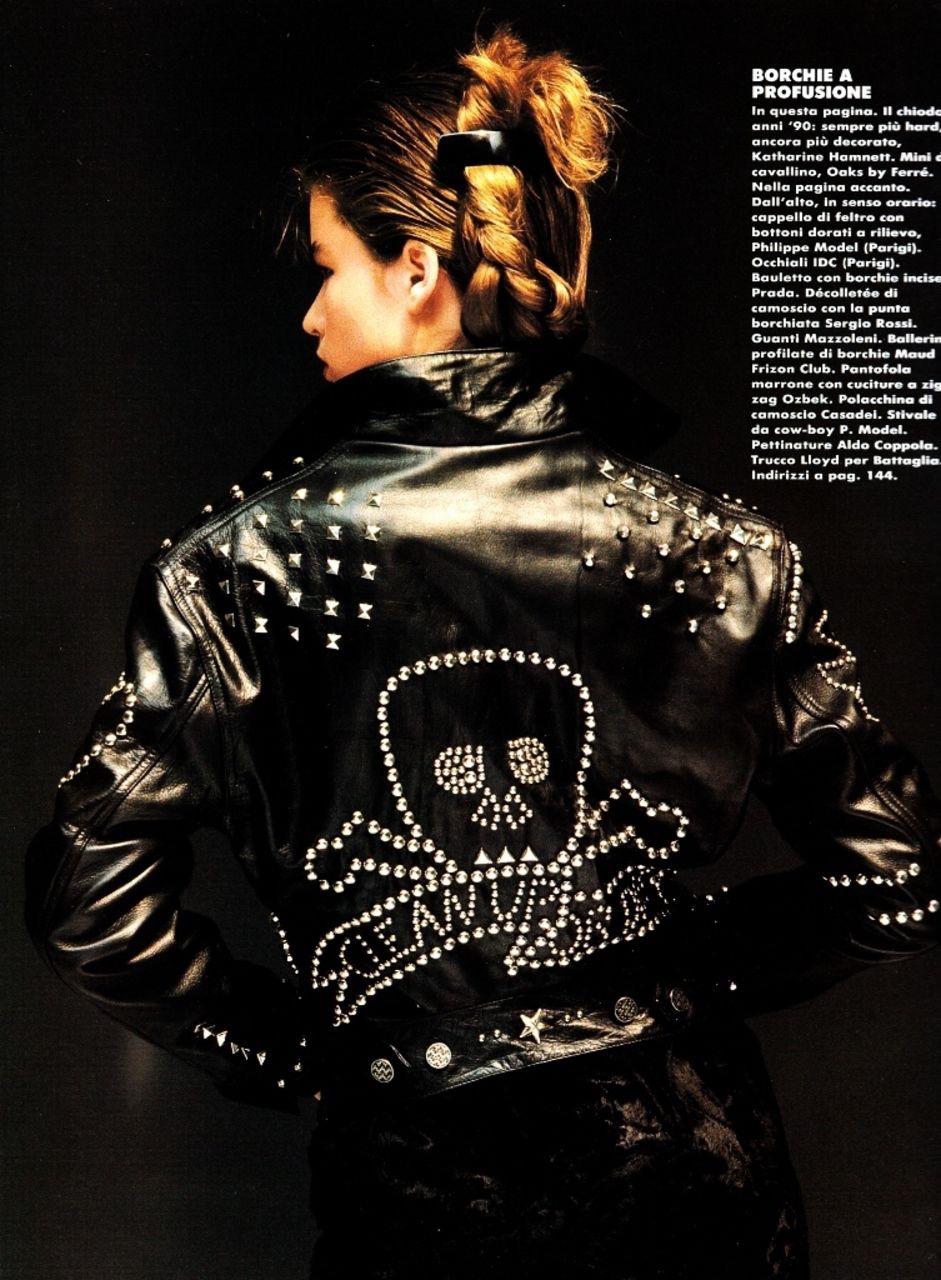 Katherine Hamnett Fall/Winter 1990 “Clean Up Or Die” Studded leather jacket 3