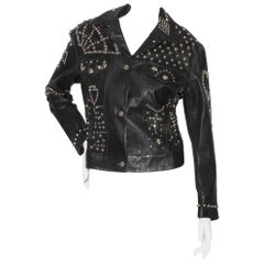 Vintage Katherine Hamnett Fall/Winter 1990 “Clean Up Or Die” Studded leather jacket