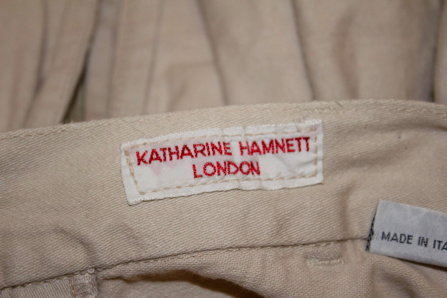 Women's Katherine Hamnett London White Cotton Mini Skirt For Sale