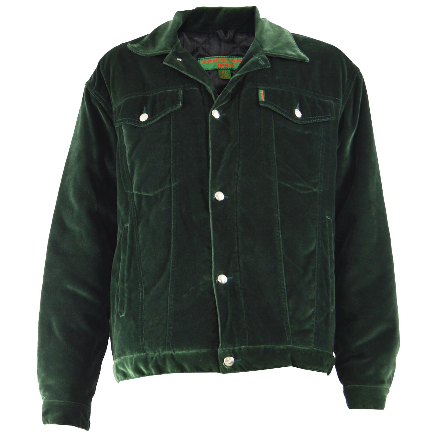 Katherine Hamnett Mens Vintage Green Velvet Jacket
