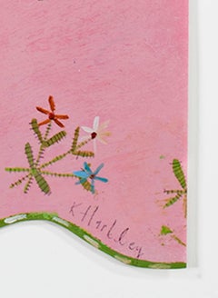 "Pink Summer KMH 010, " Acrylic & Mixed Media signed by Katherine Hartley