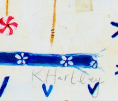 "Sailing Boats at the Beach KMH 002, " Acrylic Painting by Katherine Hartley