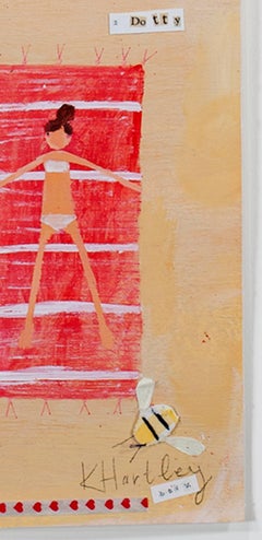 "Sunny Sandy Summer KMH 004, " Acrylic Painting signed by Katherine Hartley