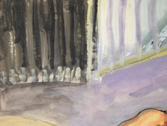Reclining Nude Model in Acrylic on Paper